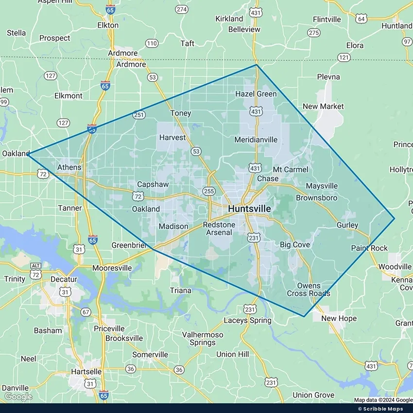 southern turf solution service area map